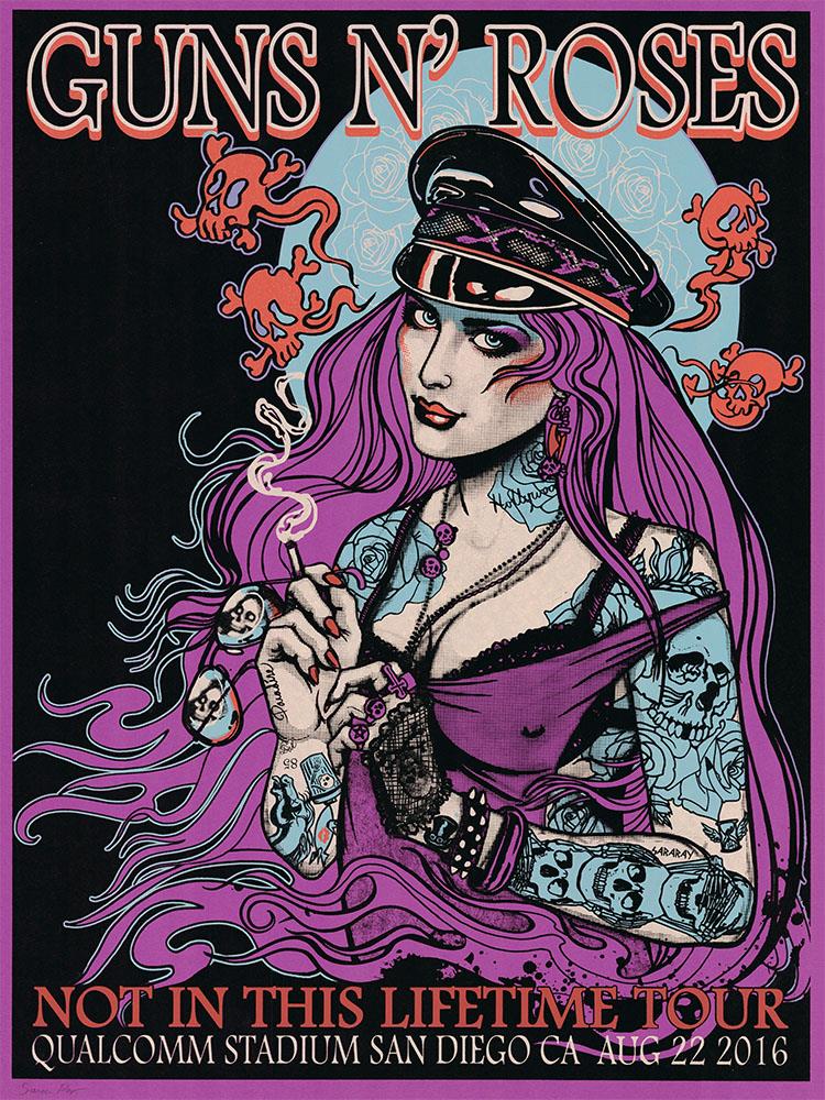 LITHORATI - Guns N' Roses - Not in This Lifetime - Lithograph